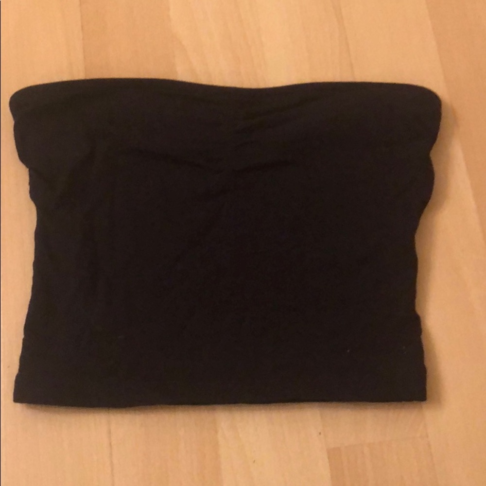 Garage Fitted Strapless Crop Top